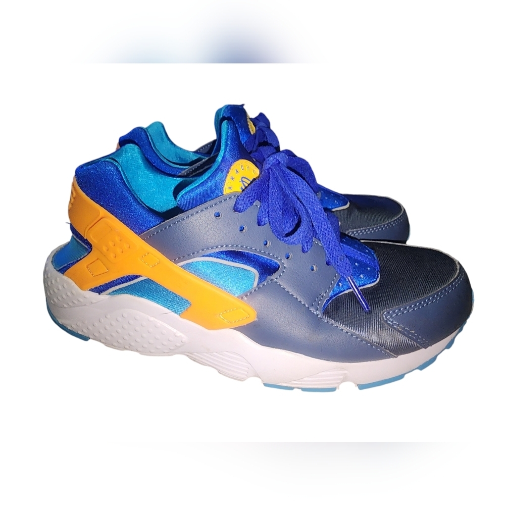 Nike Boy's Huarache Run Diffused Blue/Laser Orange/Racer Blue, Big Kids 6.5​ - Picture 2 of 7